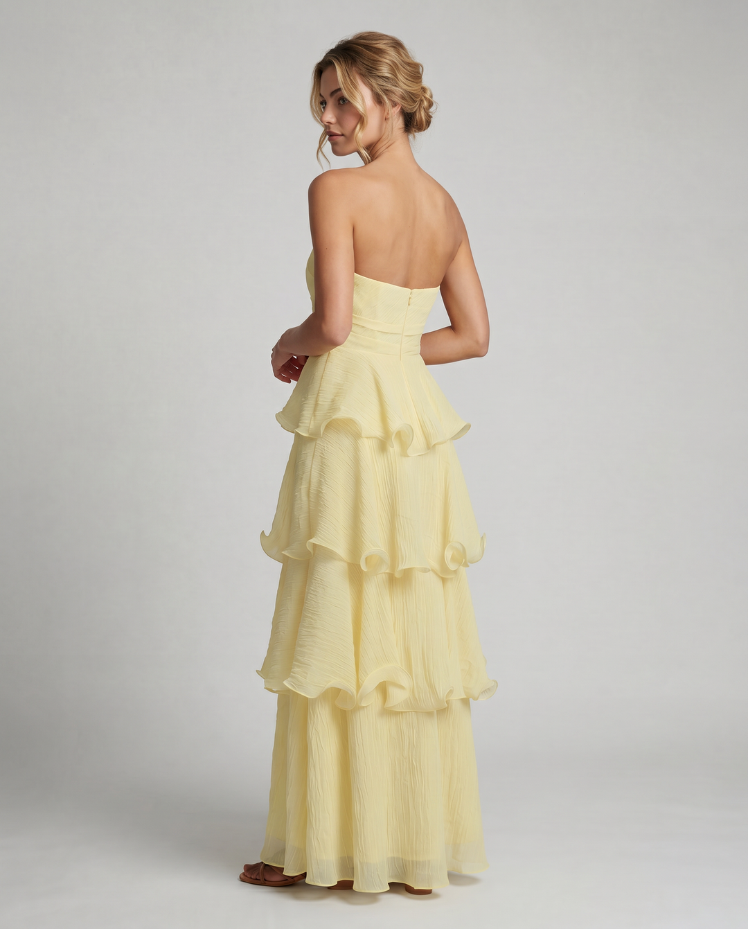 Azalea | Strapless Maxi Dress with Tiered Ruffle Skirt