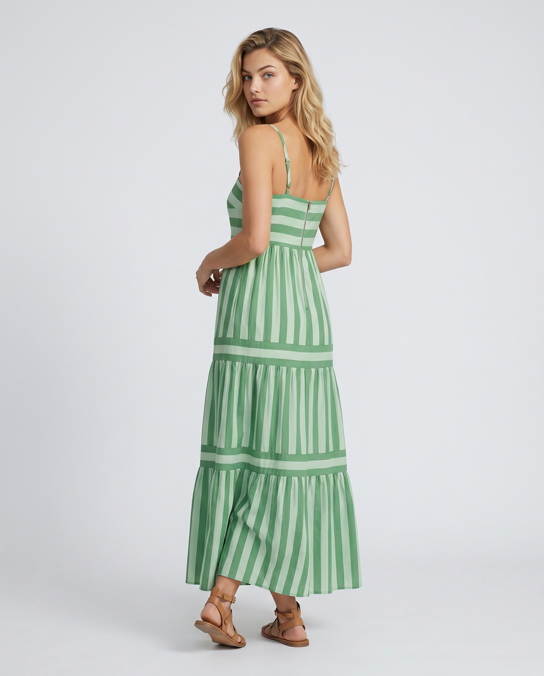 Jasper | Maxi Dress with Striped Tiered Skirt