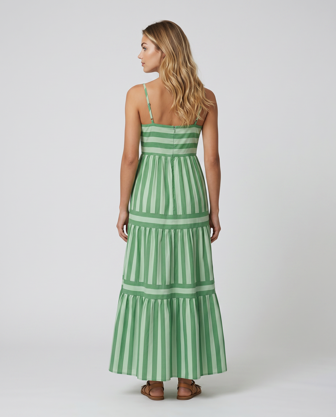 Jasper | Maxi Dress with Striped Tiered Skirt