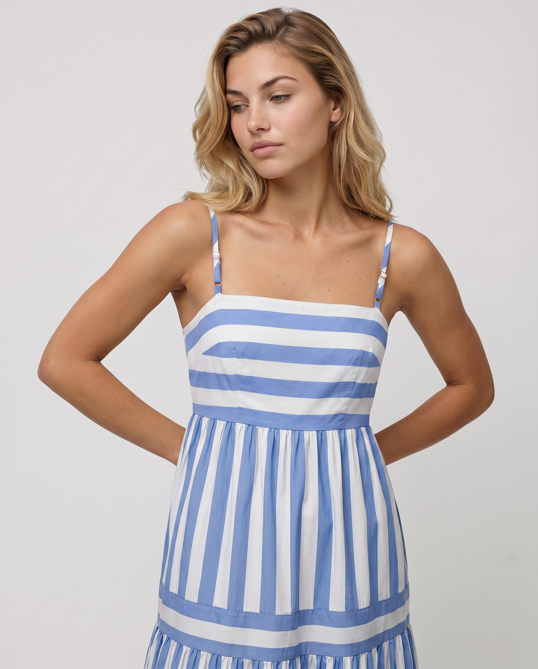 Jasper | Maxi Dress with Striped Tiered Skirt
