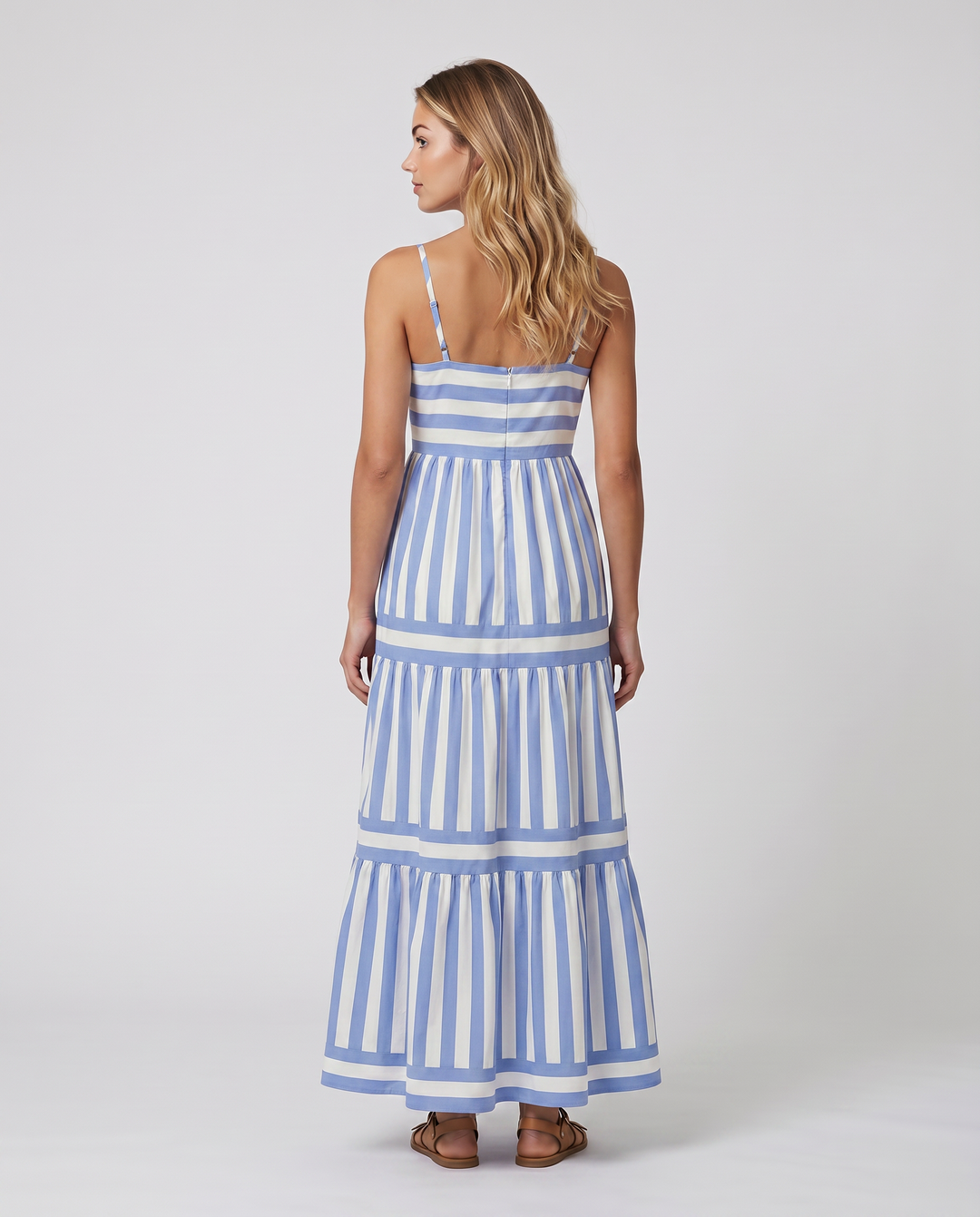 Jasper | Maxi Dress with Striped Tiered Skirt