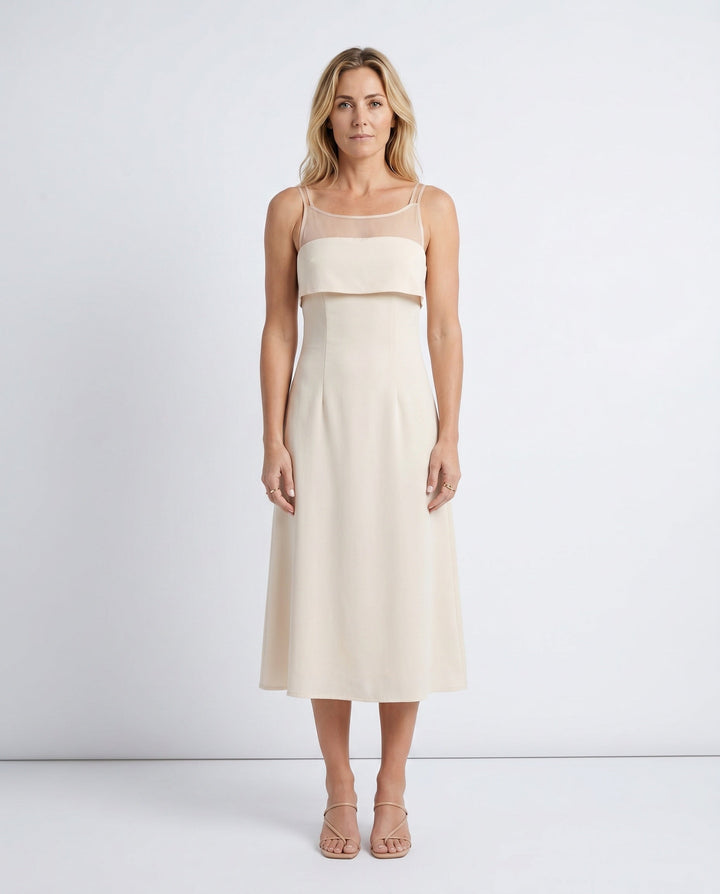 Selah | Spaghetti Strap A-Line Midi Dress