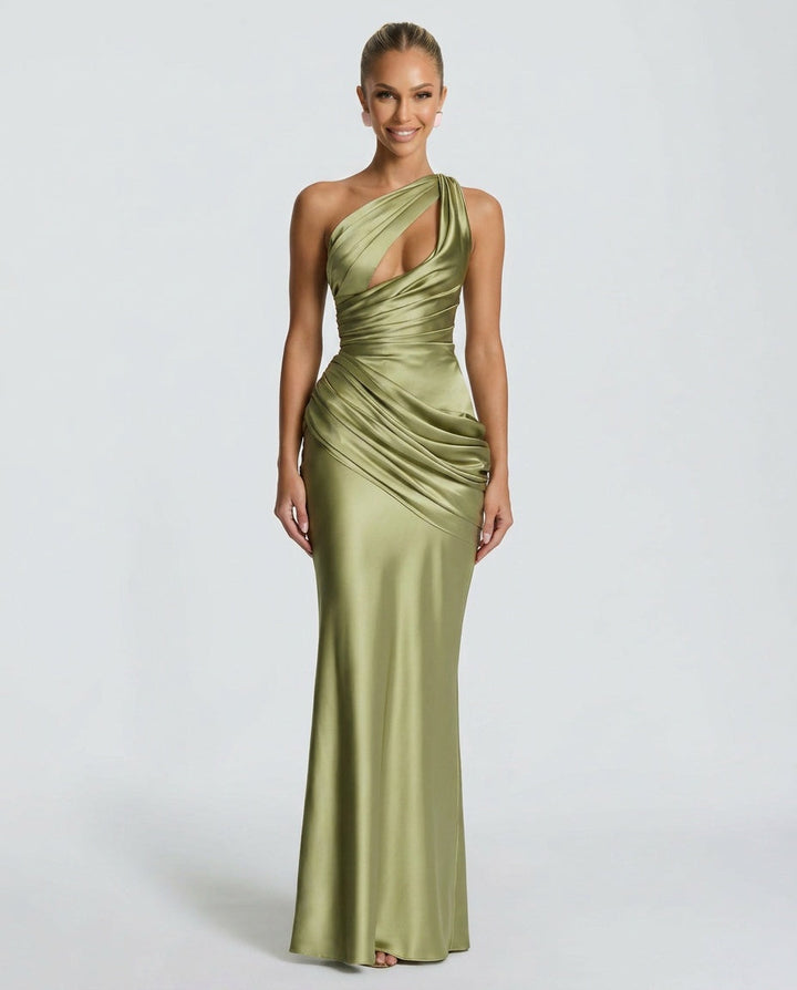 Lena | Cowl Neck Satin-Look Maxi Dress