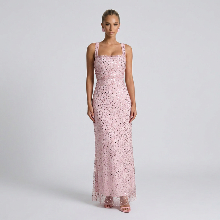 Paige | Sequin Tie-Up Sleeveless Maxi Dress