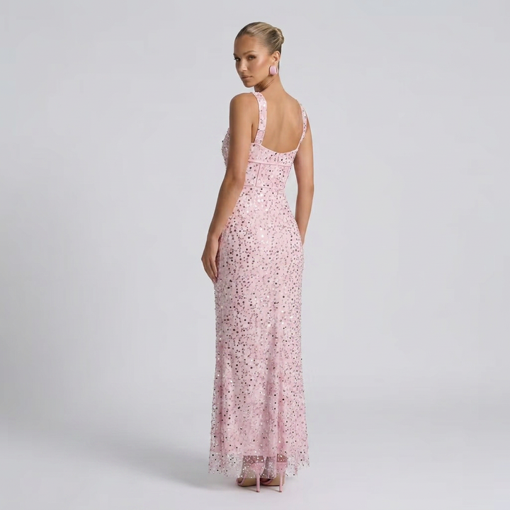 Paige | Sequin Tie-Up Sleeveless Maxi Dress