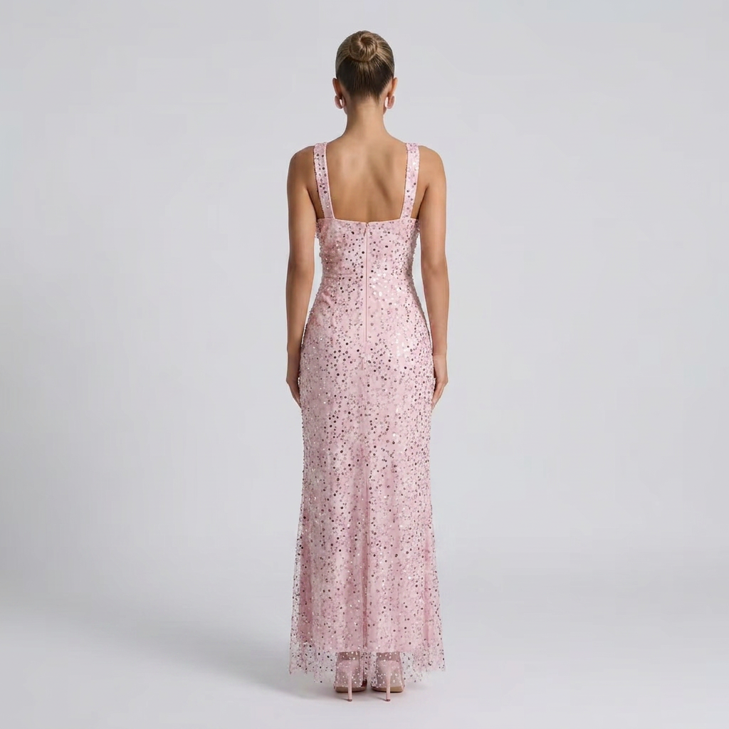 Paige | Sequin Tie-Up Sleeveless Maxi Dress