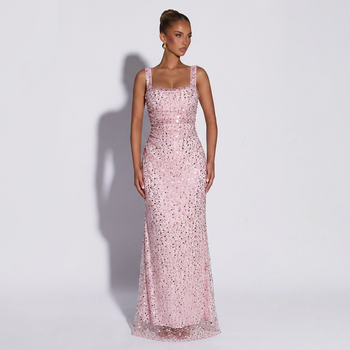 Paige | Sequin Tie-Up Sleeveless Maxi Dress