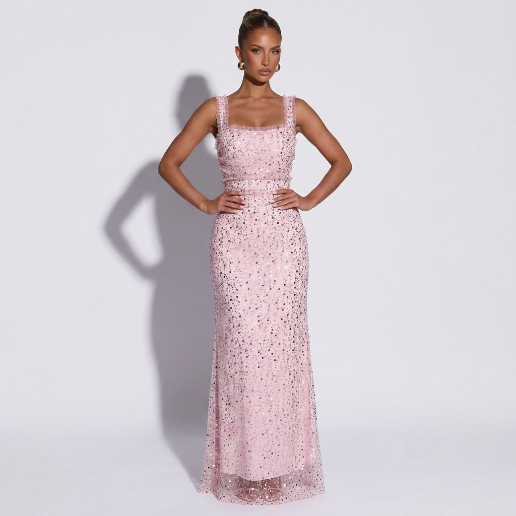 Paige | Sequin Tie-Up Sleeveless Maxi Dress