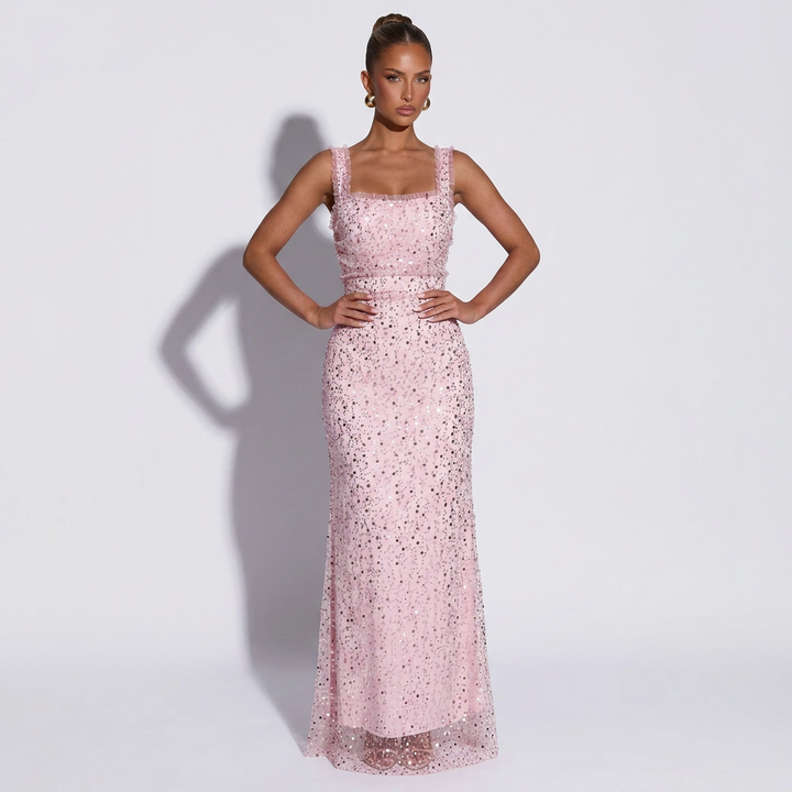 Paige | Sequin Tie-Up Sleeveless Maxi Dress