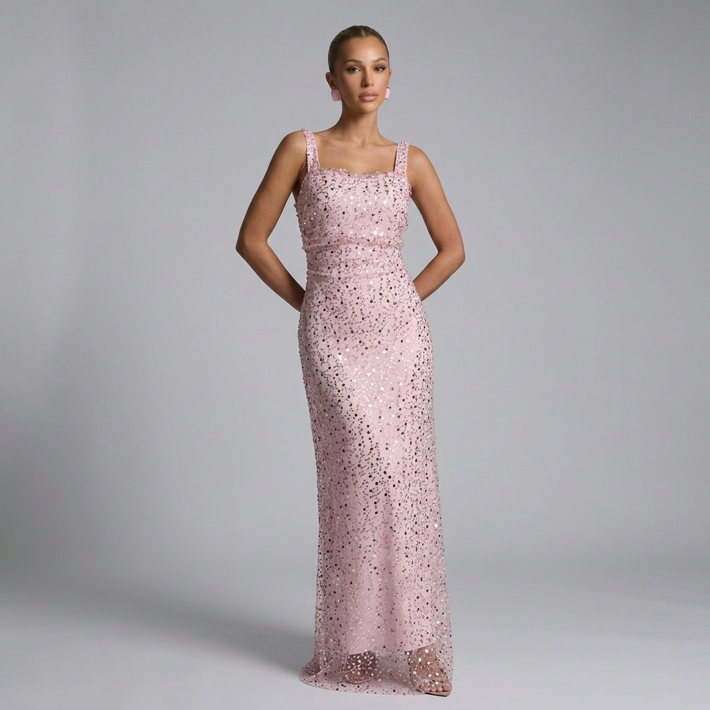 Paige | Sequin Tie-Up Sleeveless Maxi Dress