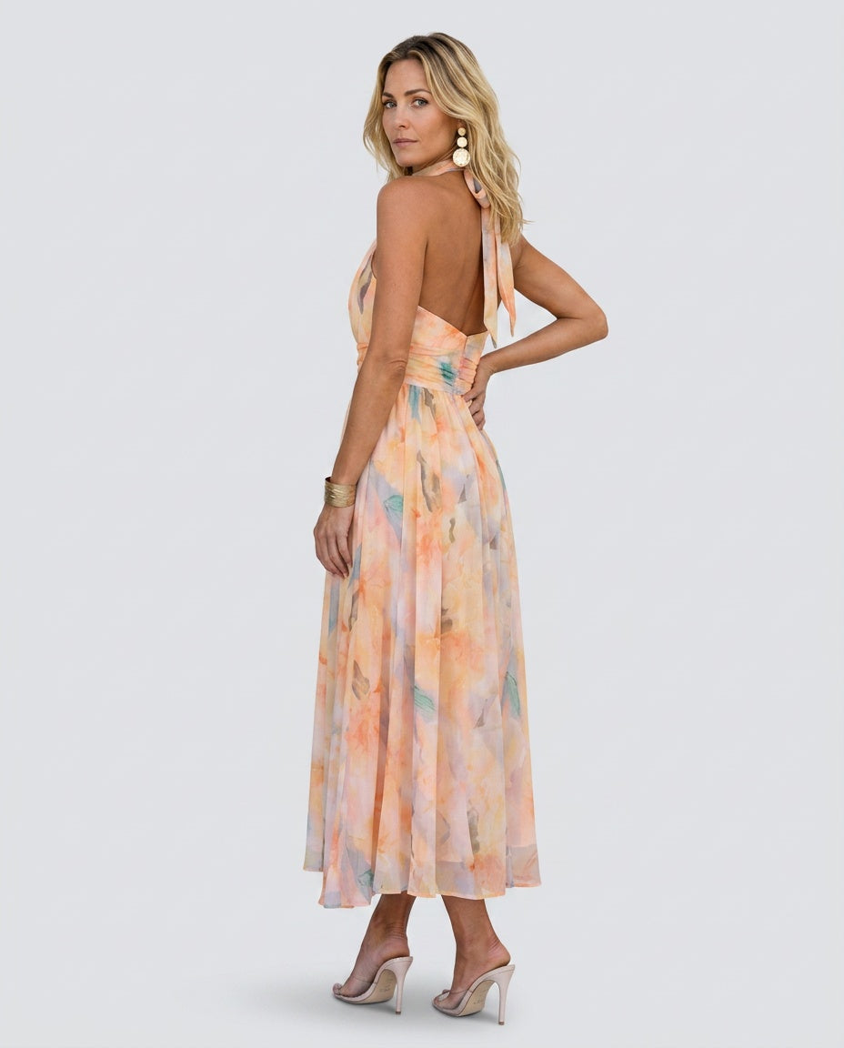 Zara | Watercolour Print Summer Maxi Dress