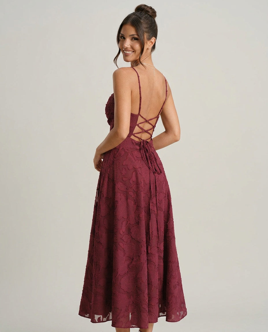 Vanna | Jacquard Slip Maxi Dress