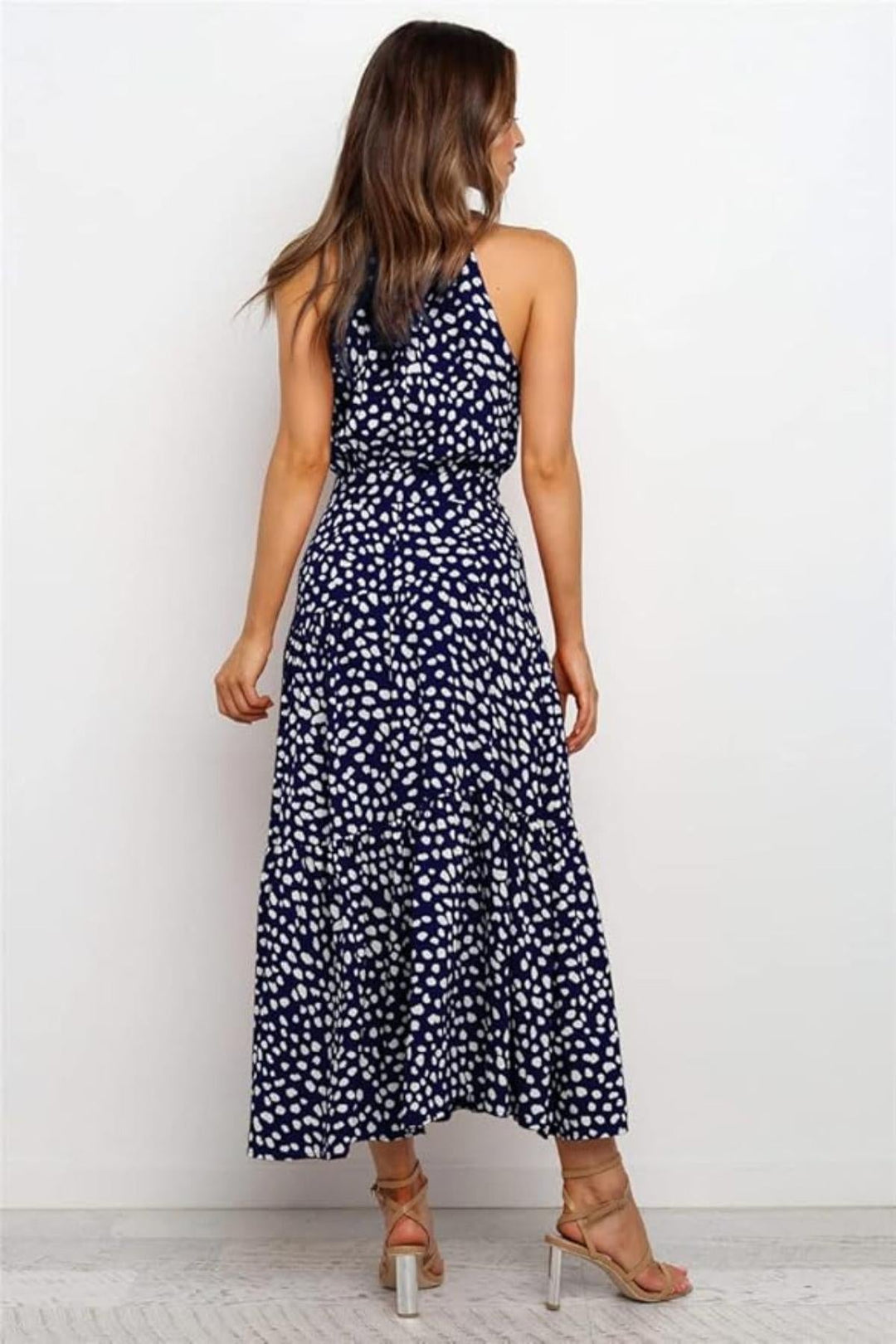 Poppy | Polka Dot Halter Midi Sundress