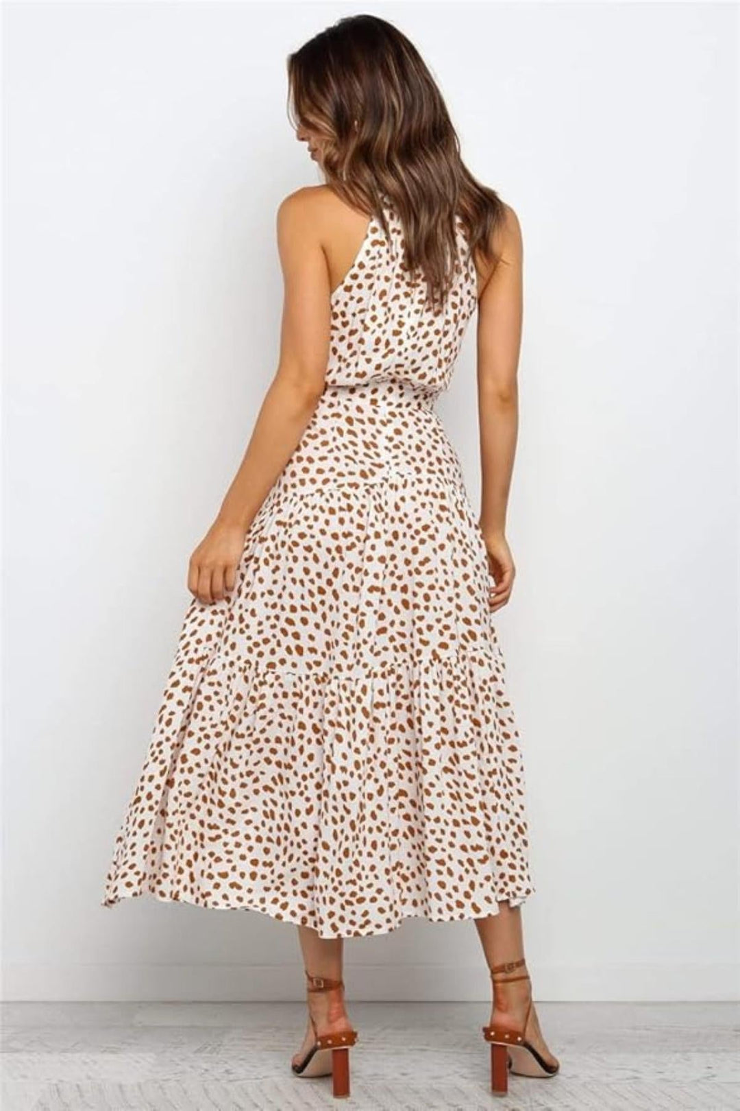 Poppy | Polka Dot Halter Midi Sundress