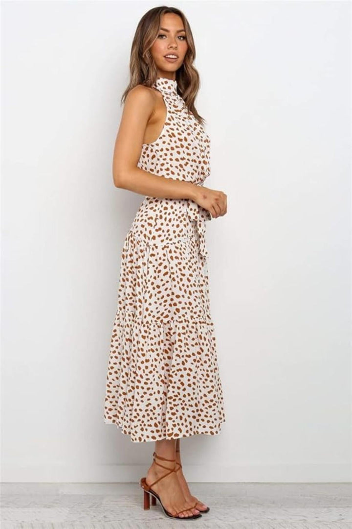 Poppy | Polka Dot Halter Midi Sundress