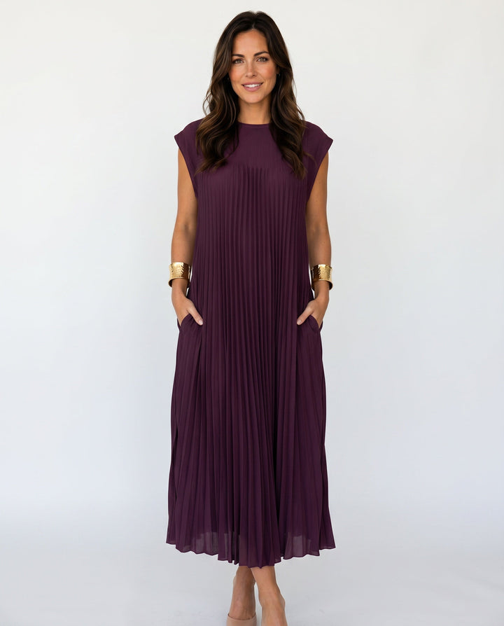 Zara | Pleated Sleeveless Midi Maxi Dress
