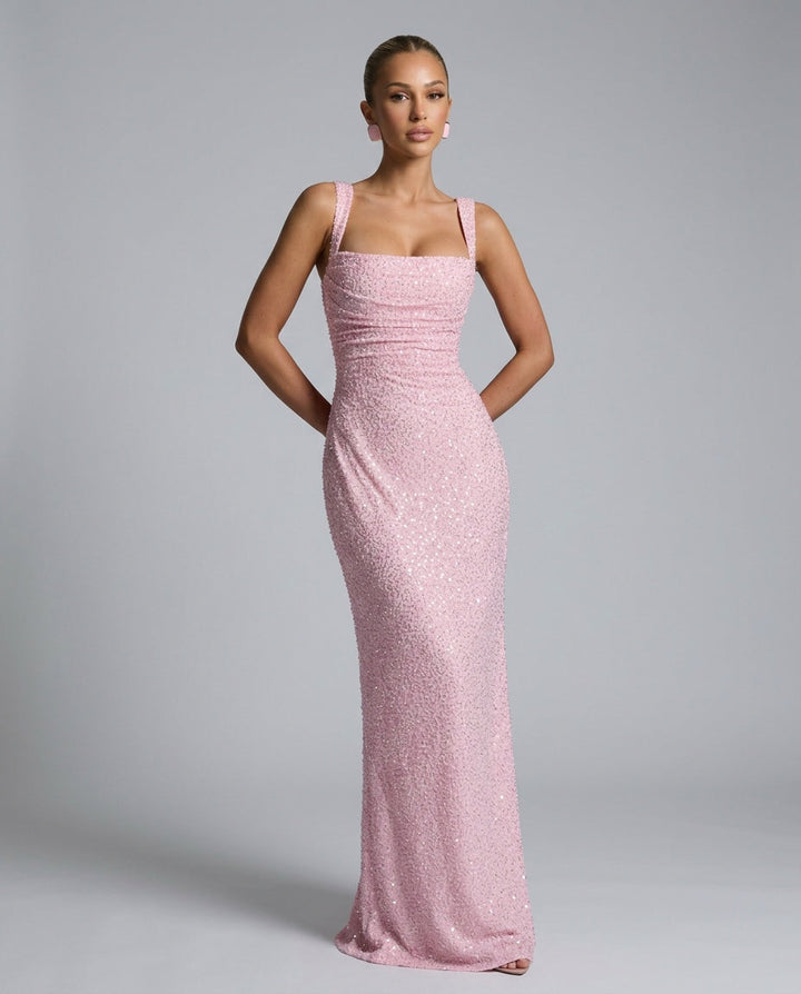 Paige | Sequin Tie-Up Sleeveless Maxi Dress