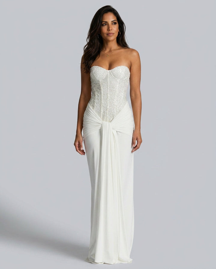 Ada | Sequin Off-Shoulder Sweetheart Maxi Dress
