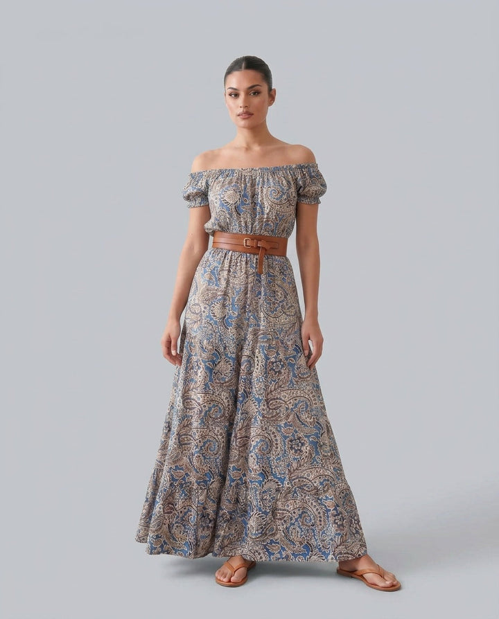 Orinda | Off-Shoulder A-Line Maxi Dress