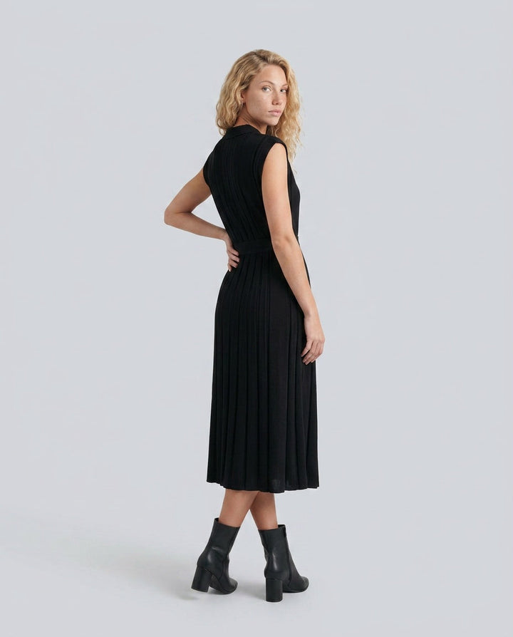 Etta | Pleated Belted Wedding Guest Midi Dress