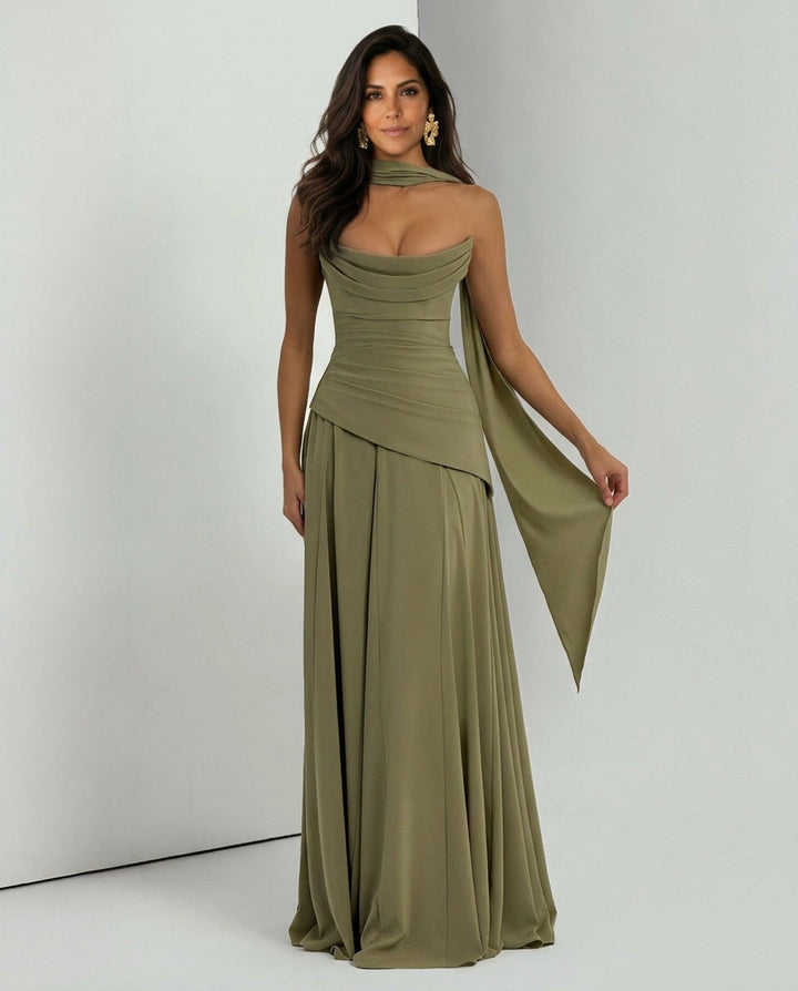 Mira | One-Shoulder Ruched Maxi Dress