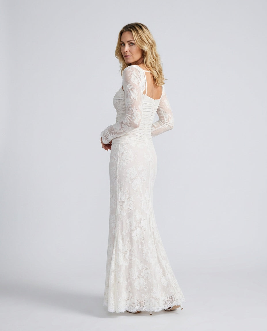 Livilla | Long Lace Wedding Guest Maxi Dress