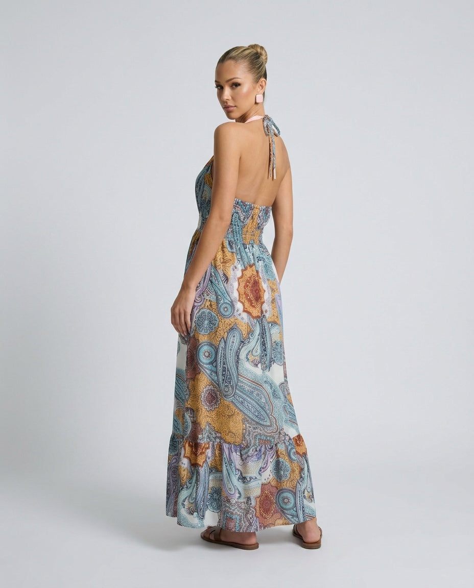 Celinde | Halter Backless Maxi Dress