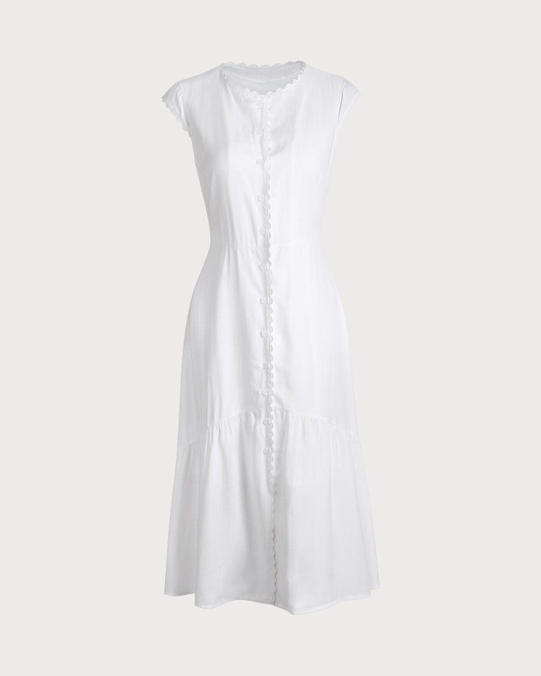 Amara | Round Neck Solid Midi Dress