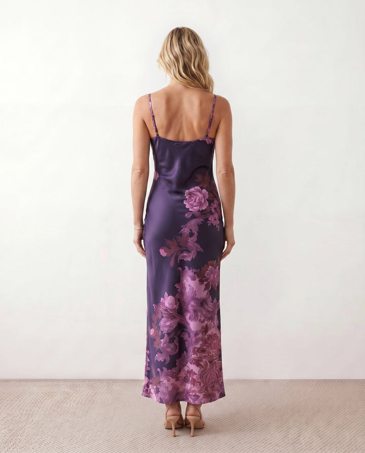 Coralie | Floral Satin-Look Slip Maxi Dress