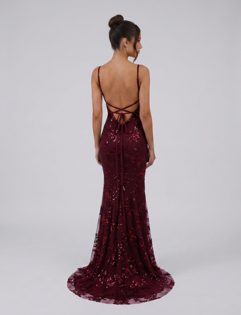 Rita | Maxi Dress with Deep V-Neck and Embellished Detail