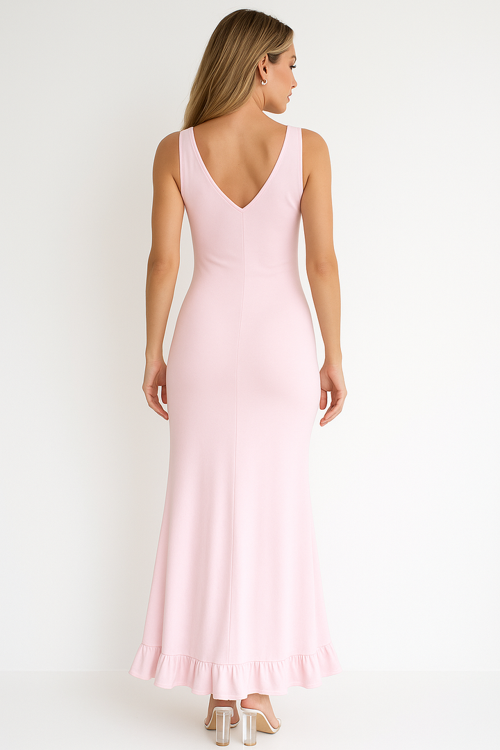 Margot | Ruched V-Neck Wedding Guest Maxi Dress