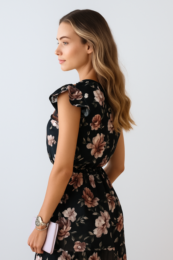 Eloise | Mini Ruffled Chiffon Work Dress
