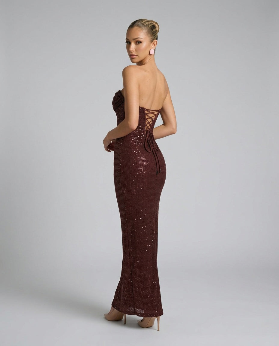 Odette | Sequin Strapless Maxi Dress