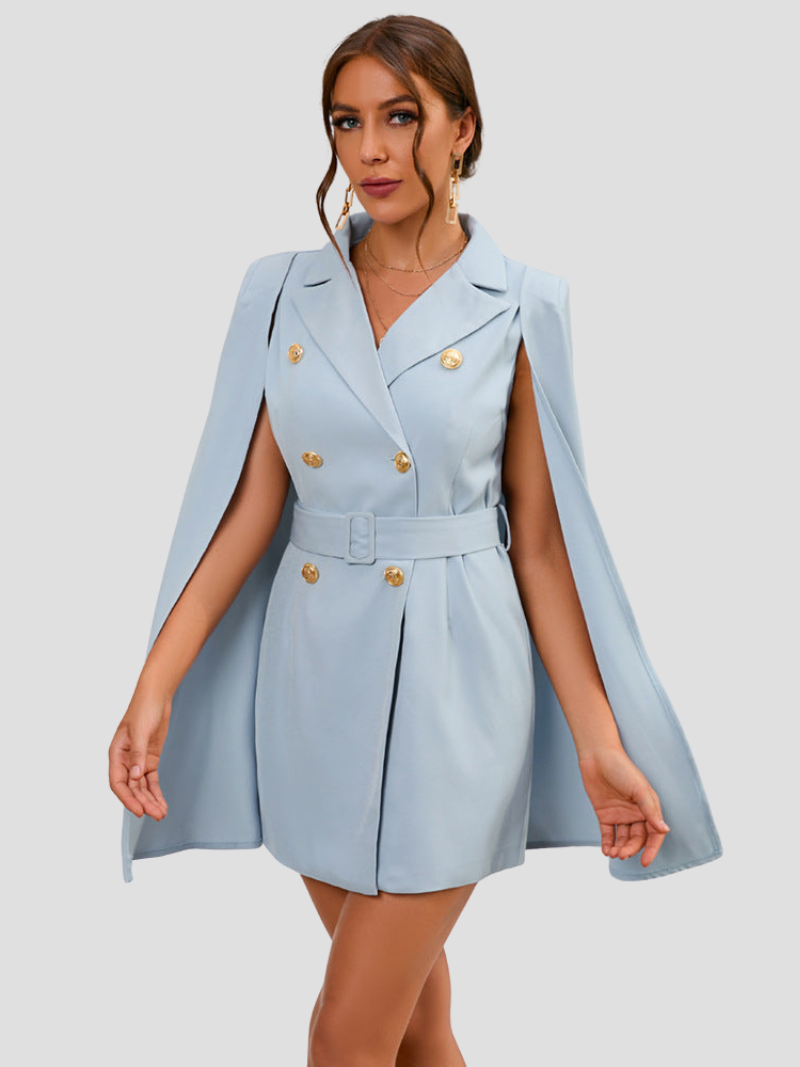 Saskia | Cape Sleeve Blazer Midi Dress