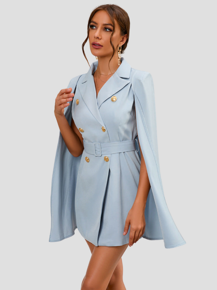 Saskia | Cape Sleeve Blazer Midi Dress