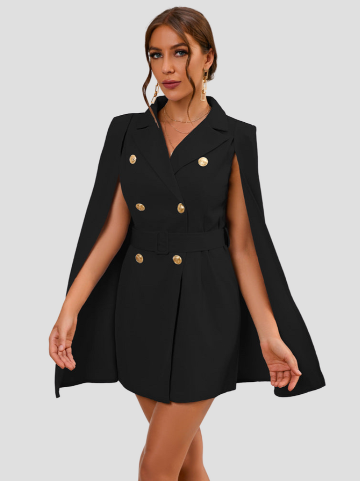 Zephyra | Cape Sleeve Blazer Midi Dress