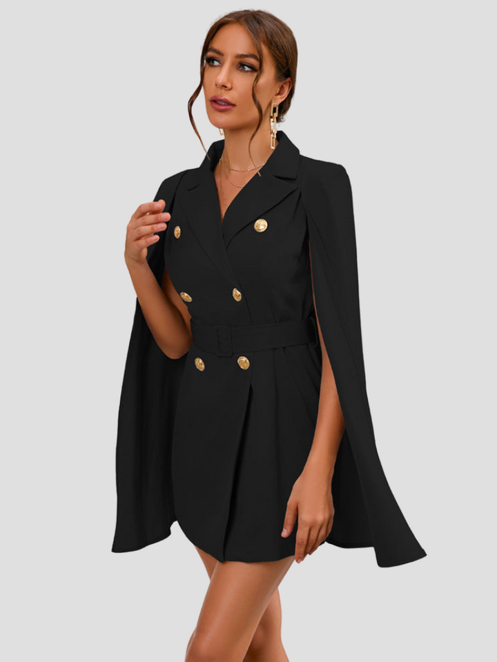Zephyra | Cape Sleeve Blazer Midi Dress