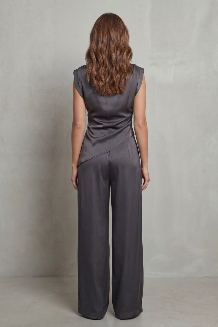 Selora | Draped Waist Wide-Leg Coord Set