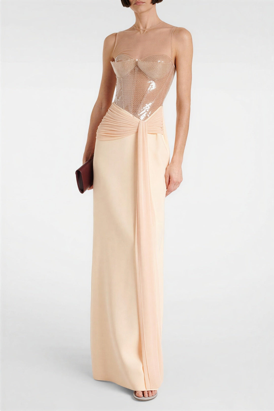 Silvaine | Sequin Spliced Gathered Maxi Dress