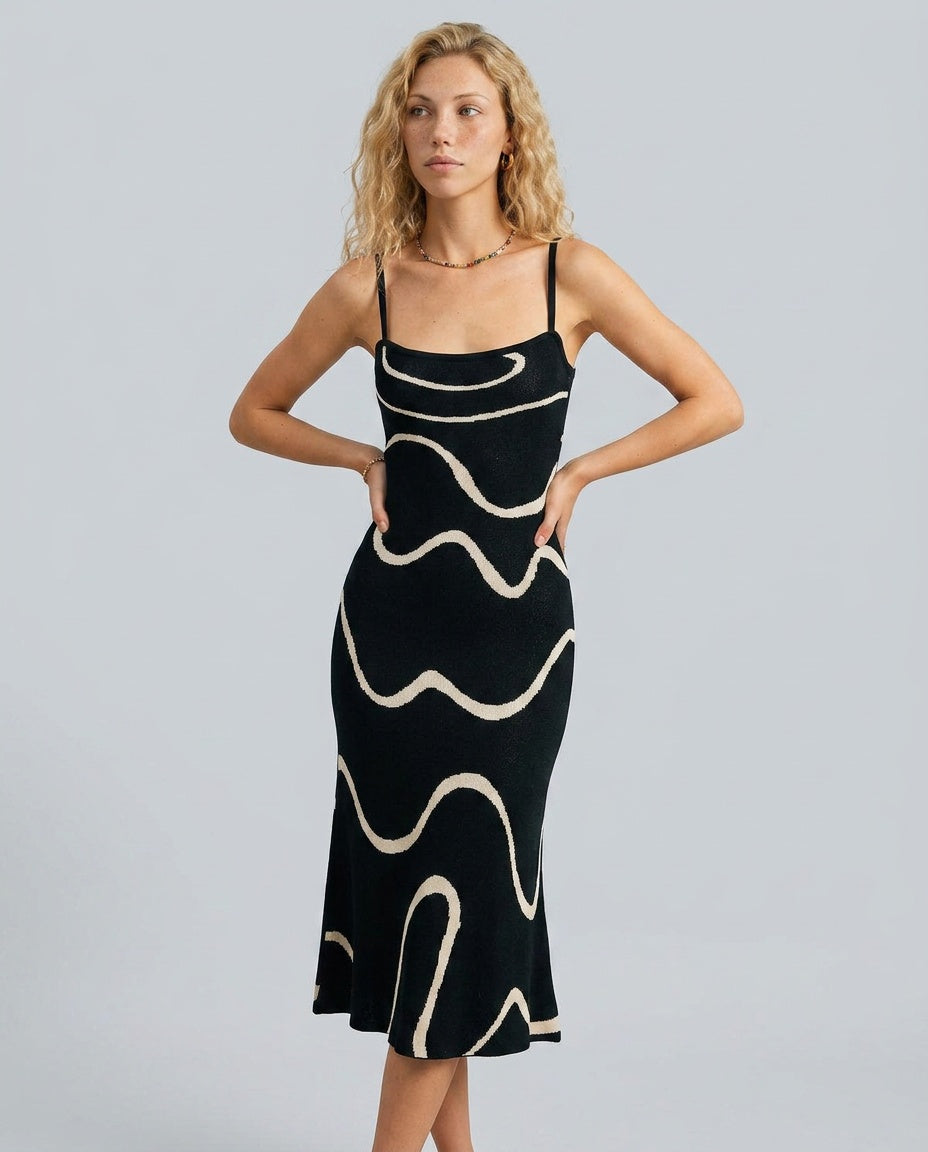Freya | Mermaid Hem Knit Midi Dress