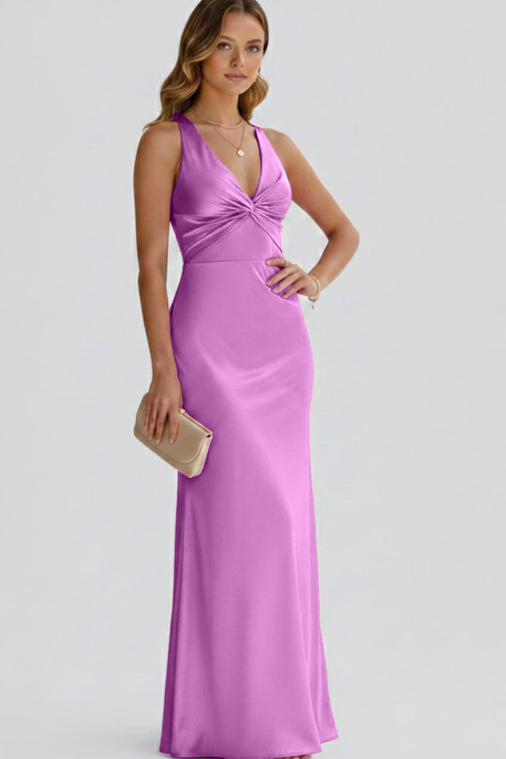 Freya | V-Neck Fitted Waist Maxi Dress