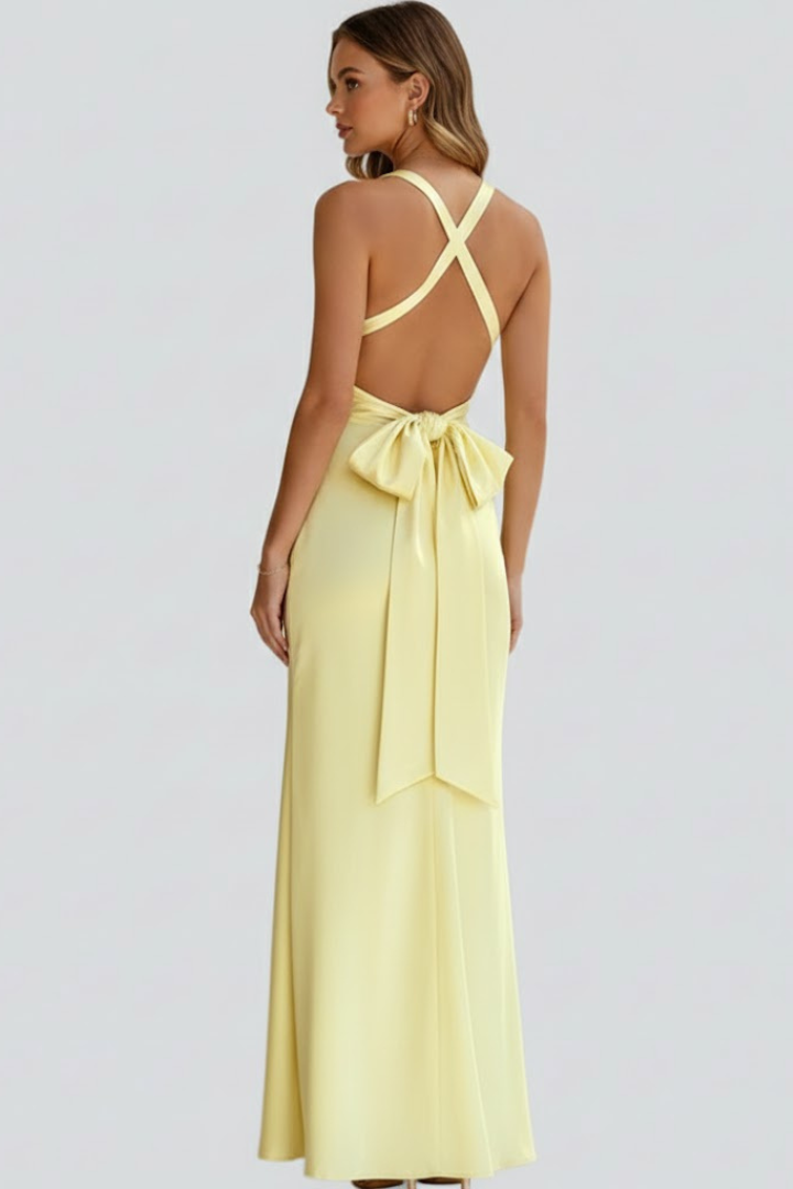 Freya | V-Neck Fitted Waist Maxi Dress