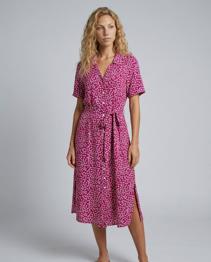 Vivienne | Floral Button-Front Midi Dress