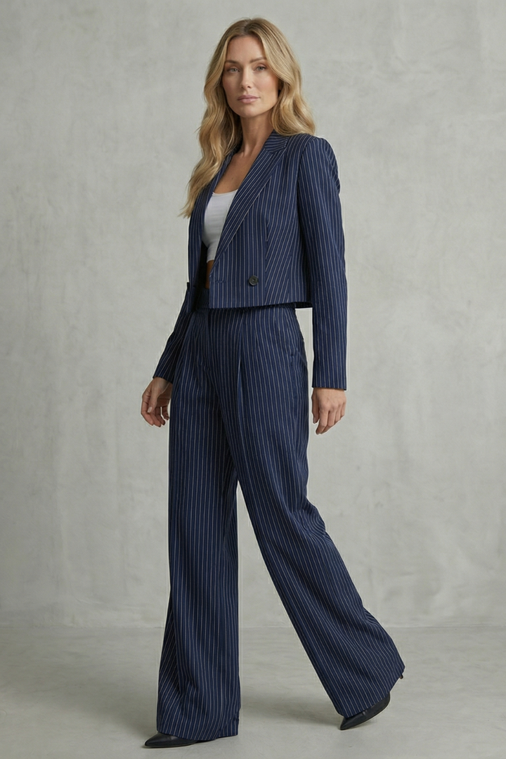 Stravelle | Striped Tailored Blazer &amp; Trouser Two-Piece Set
