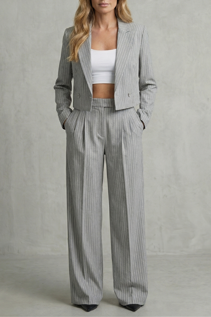 Stravelle | Striped Tailored Blazer &amp; Trouser Two-Piece Set