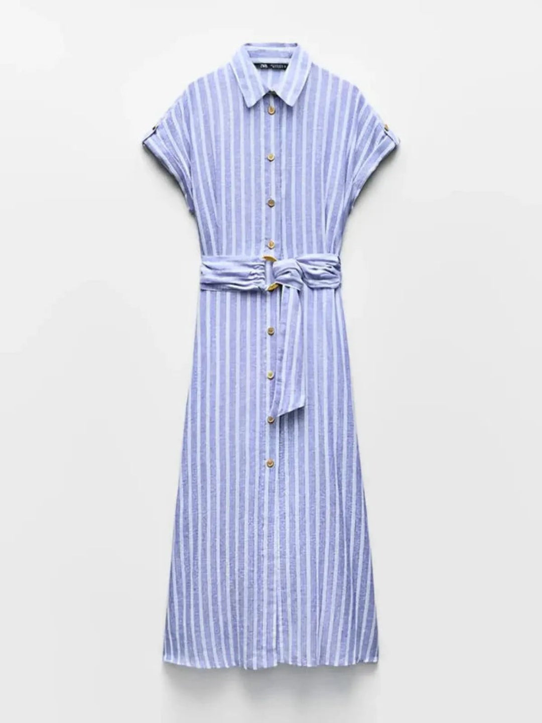 Willa | Striped Linen-Blend Belted Maxi Dress