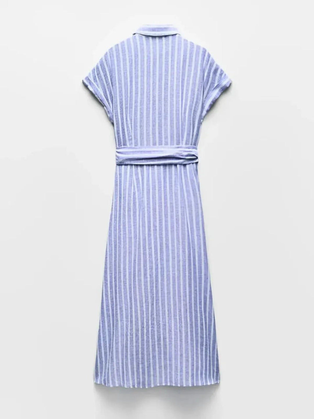 Willa | Striped Linen-Blend Belted Maxi Dress