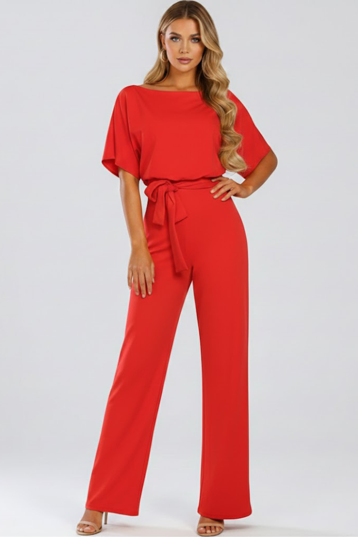 Verity | Belted Wide-Leg Jumpsuit