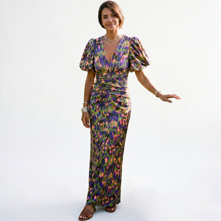 Talia | Puff Sleeve Midi Dress