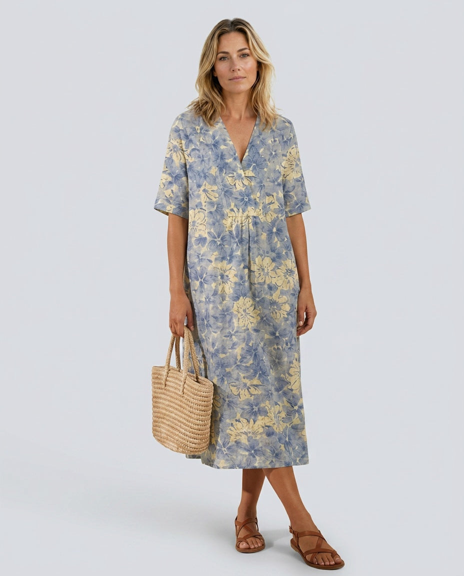 Fiona | Floral Print Midi Dress